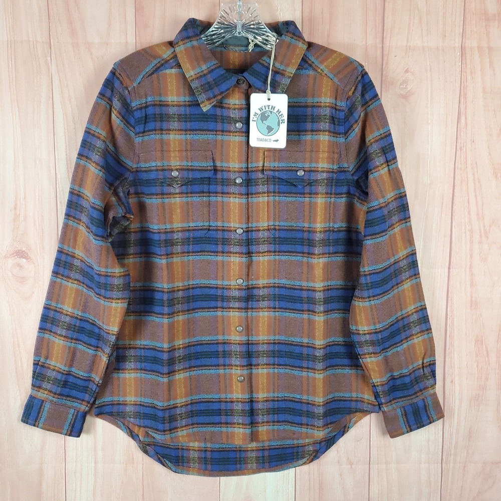 Toad & Co Mens Folk Yeah Shirt Sz S Small Long Sleeve Snap Button-Up NEW